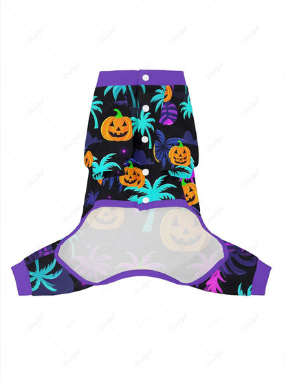 Halloween Pumpkin Topical Leaf Print Pajamas Dog and Owner Matching Outfits