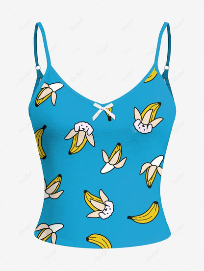 Puppy Banana Printed Tank Top Pajama Set Dog And Owner Matching Outfits