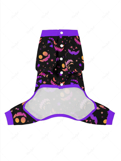 Halloween Pumpkin Smile Face Stars Printed Pajama and Wide Leg Pants Dog and Owner Matching Outfits