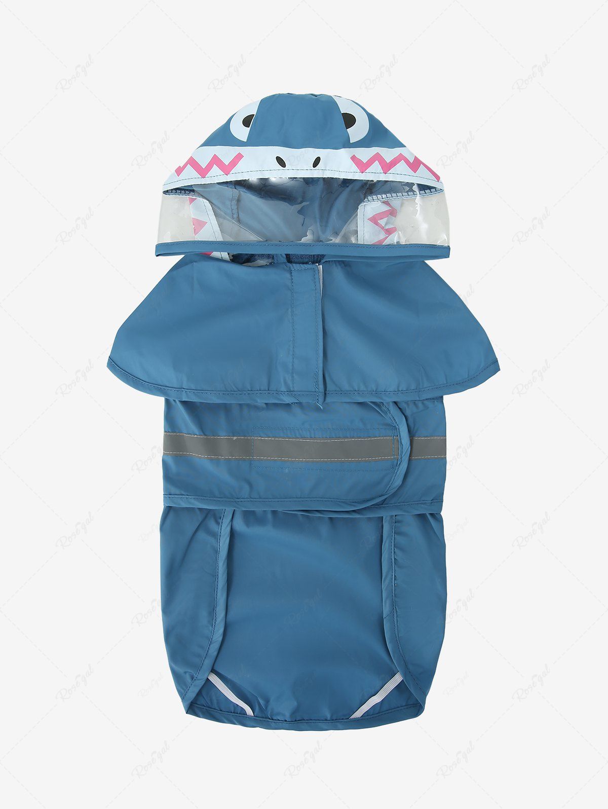 Pet's Sharks Print Reflective Stripe Raincoat