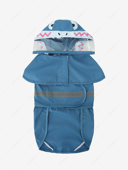 Pet's Sharks Print Reflective Stripe Raincoat