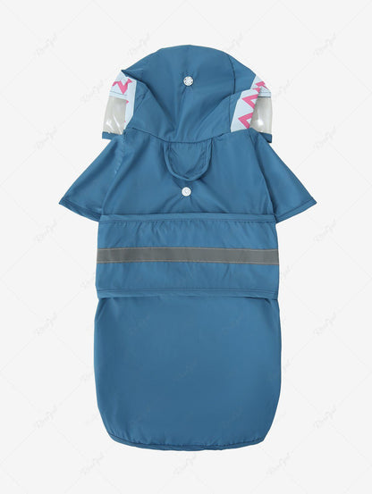 Pet's Sharks Print Reflective Stripe Raincoat
