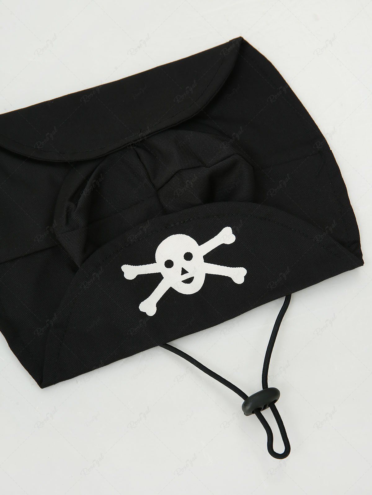 Pet's Halloween Pirate Costume Skull Stripes Print Cape Cloak With Hat