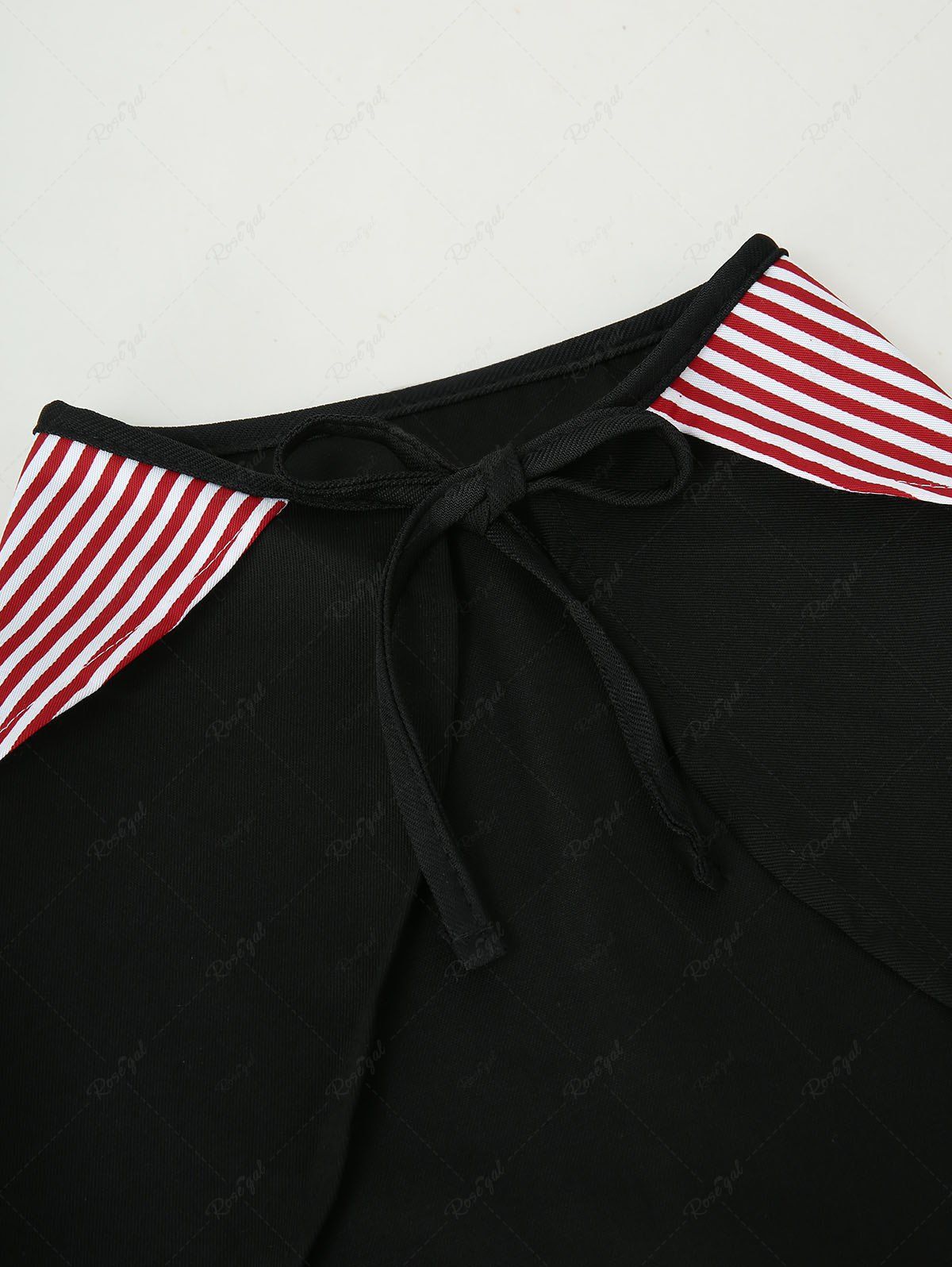 Pet's Halloween Pirate Costume Skull Stripes Print Cape Cloak With Hat
