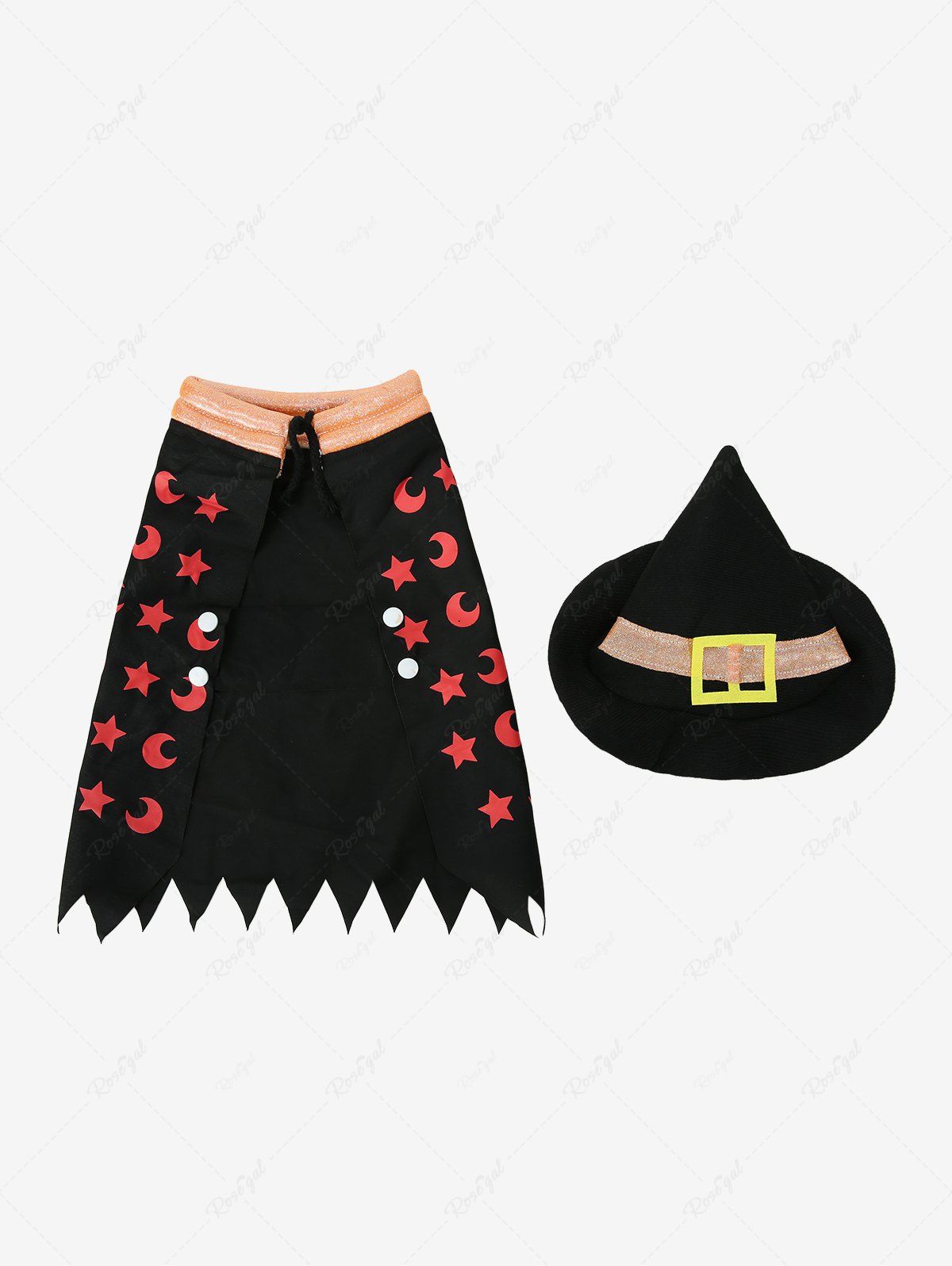 Pet's Halloween Costume Star Moon Print Wizard Cape Cloak With Hat