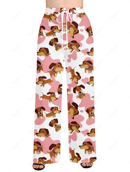 Cute Puppy Spotted Printed Pajama Pants Dog And Owner Matching Outfits