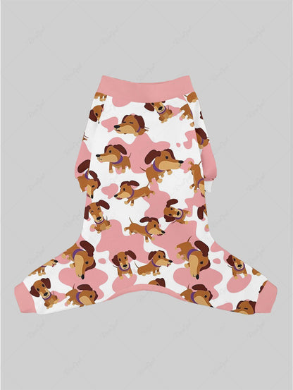 Cute Puppy Spotted Printed Pajama Pants Dog And Owner Matching Outfits