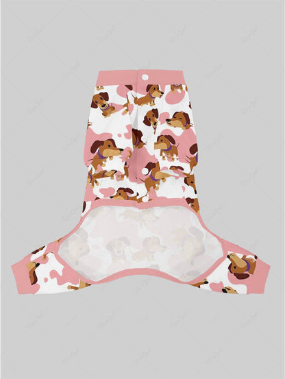 Cute Puppy Spotted Printed Pajama Pants Dog And Owner Matching Outfits