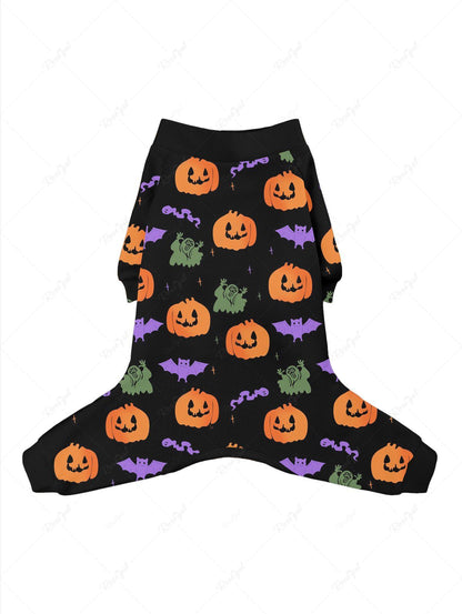 Halloween Pumpkin Ghost Bat Print Pajama and Wide Leg Pants Dog and Owner Matching Outfits
