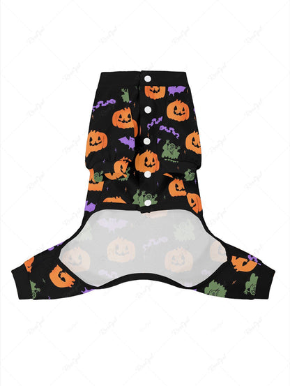 Halloween Pumpkin Ghost Bat Print Pajama and Wide Leg Pants Dog and Owner Matching Outfits