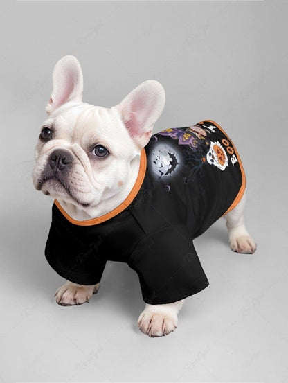 Halloween Ghost Pumpkin Puppy Moon Bat Printed T-shirt Dog And Owner Matching Outfits
