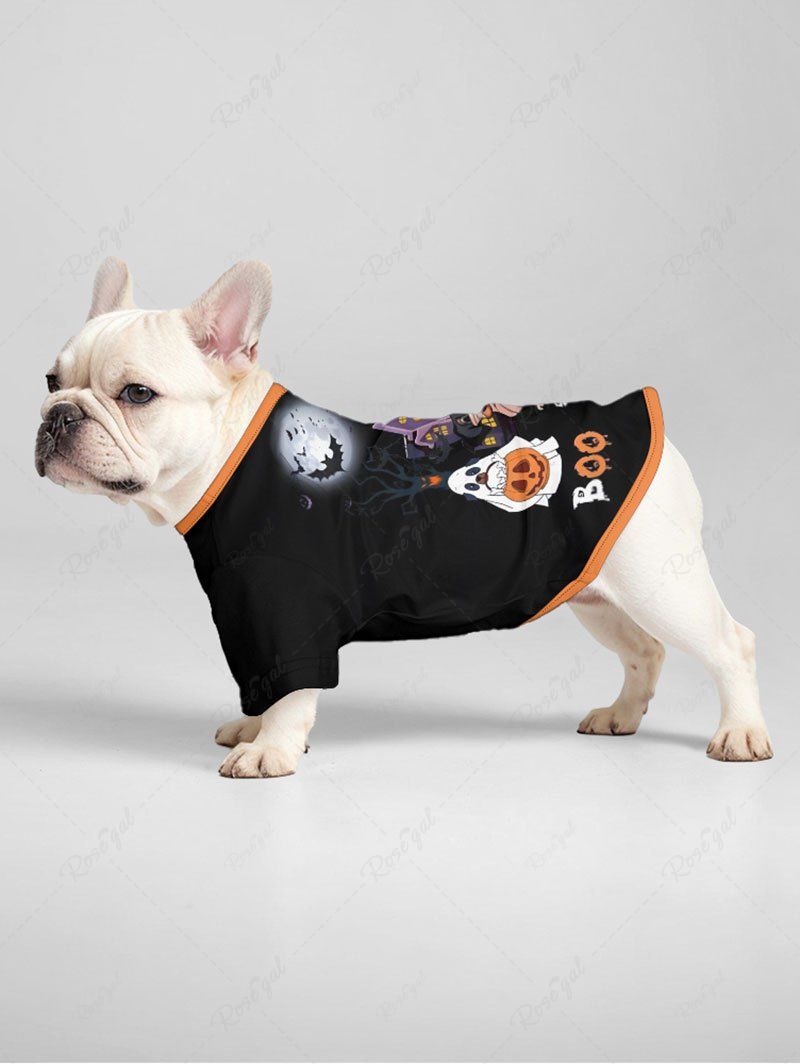 Halloween Ghost Pumpkin Puppy Moon Bat Printed T-shirt Dog And Owner Matching Outfits