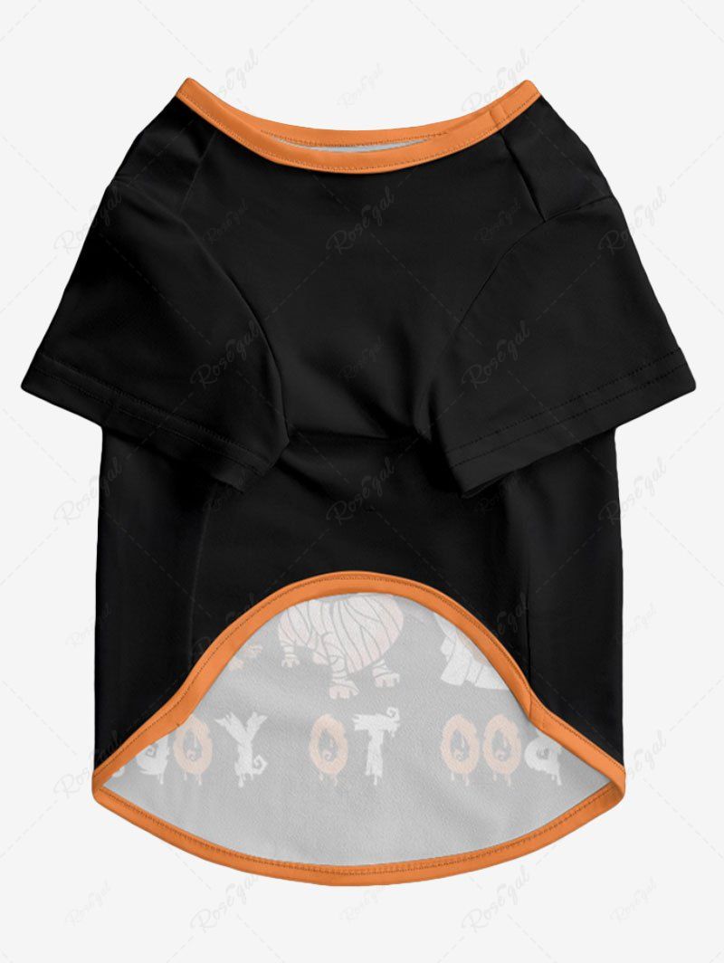 Halloween Ghost Pumpkin Puppy Moon Bat Printed T-shirt Dog And Owner Matching Outfits
