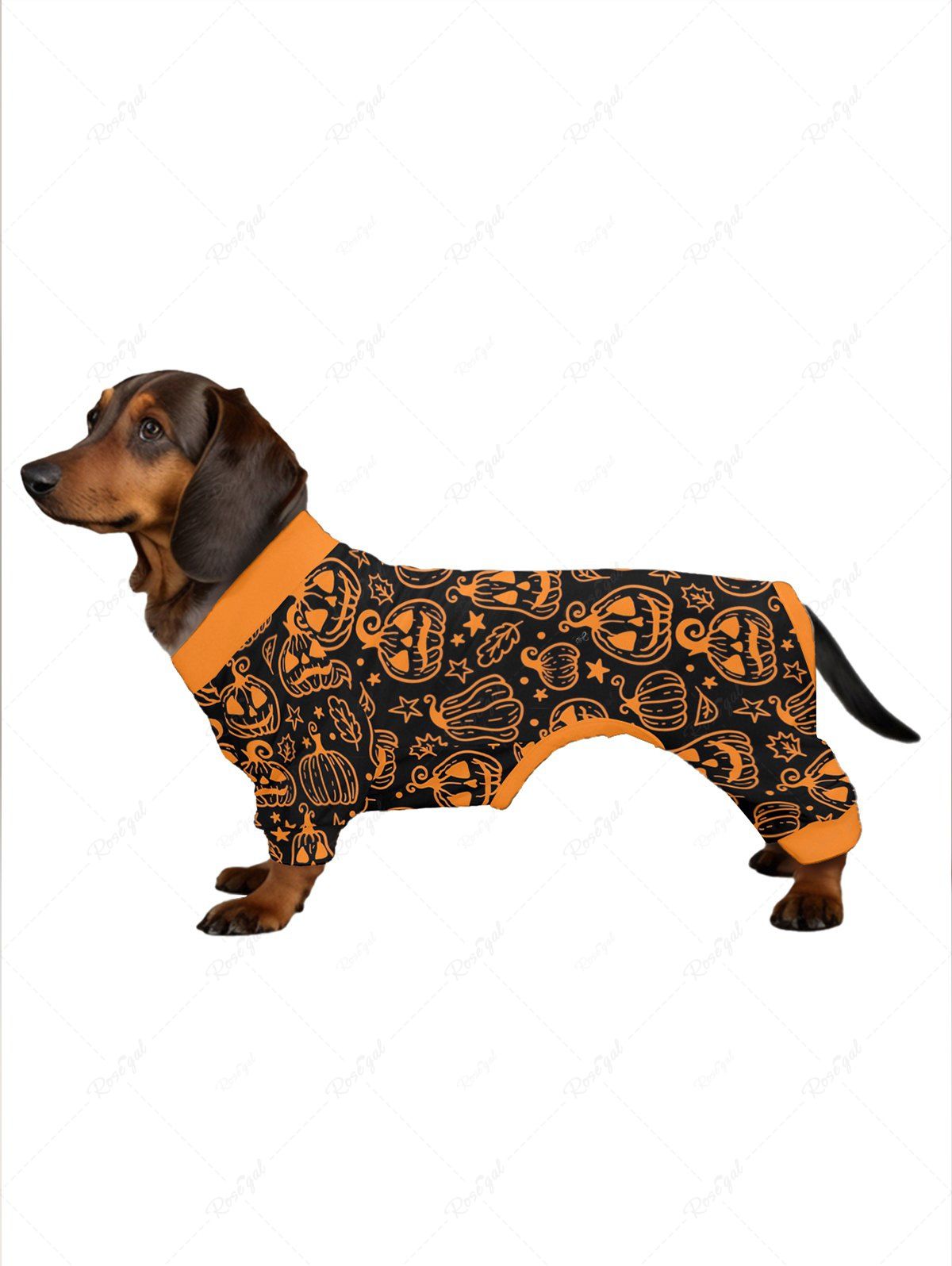 Halloween Pumpkin Stars Leaf Printed Pajama and Wide Leg Pants Dog and Owner Matching Outfits