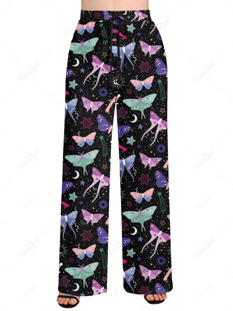 Colorful Butterfly Sun Moon Stars Galaxy Printed T-shirt Pants Dog And Owner Matching Outfits