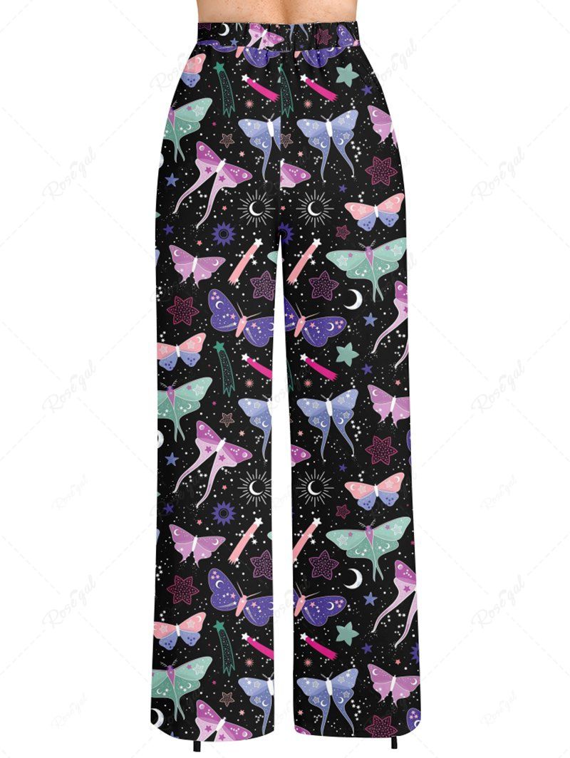 Colorful Butterfly Sun Moon Stars Galaxy Printed T-shirt Pants Dog And Owner Matching Outfits