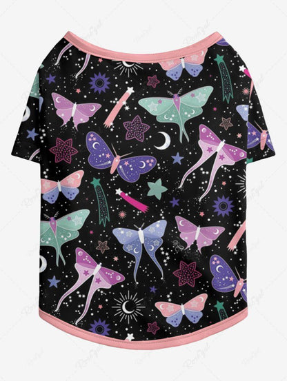 Colorful Butterfly Sun Moon Stars Galaxy Printed T-shirt Pants Dog And Owner Matching Outfits