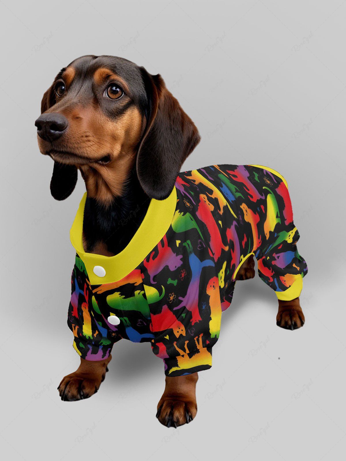 Colorful Ombre Puppy Printed Pajama Pants Dog And Owner Matching Outfits