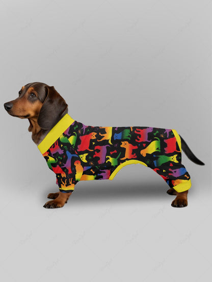 Colorful Ombre Puppy Printed Pajama Pants Dog And Owner Matching Outfits