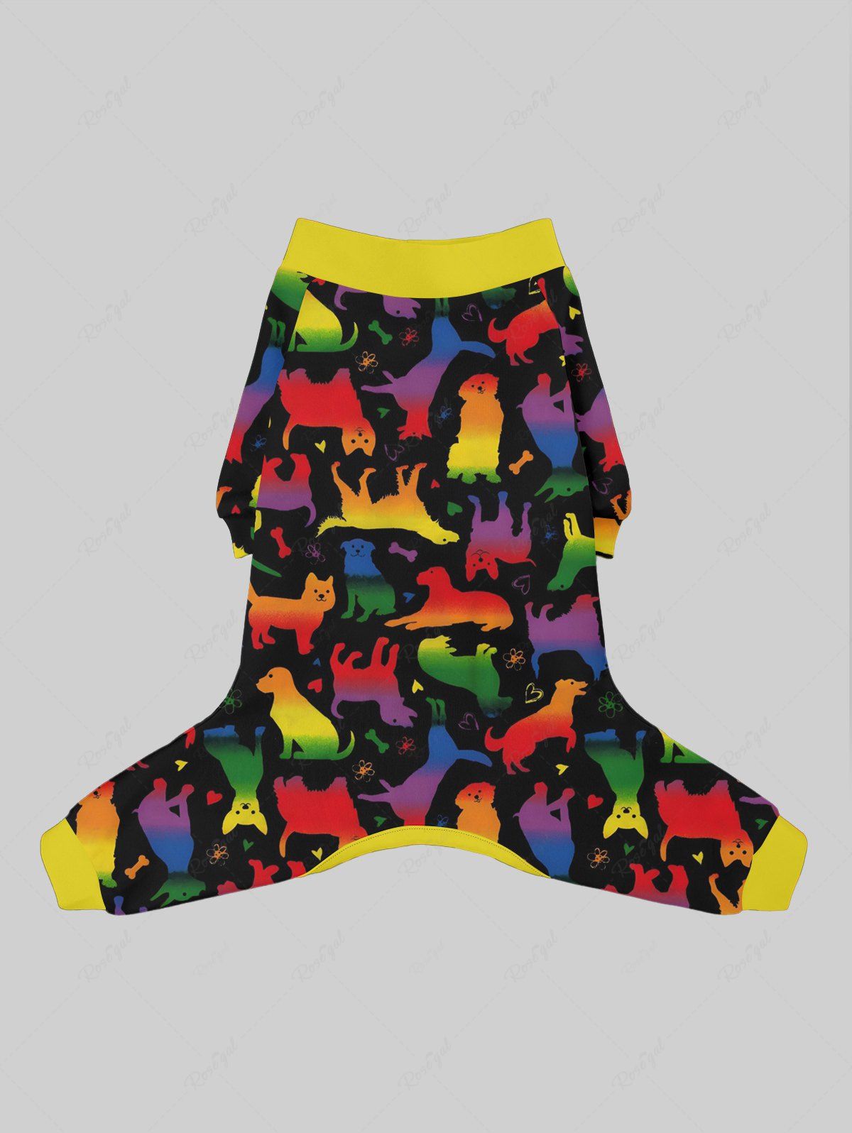 Colorful Ombre Puppy Printed Pajama Pants Dog And Owner Matching Outfits