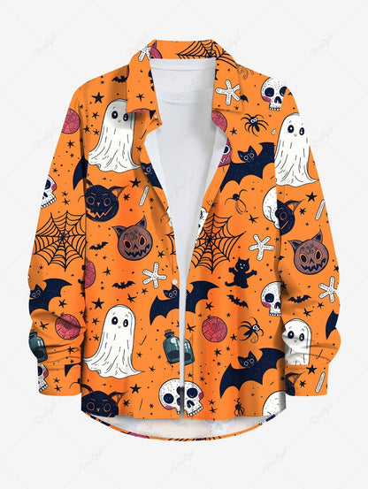 Halloween Pumpkin Skull Ghost Spider Web Print Shirts Dog and Owner Matching Outfits