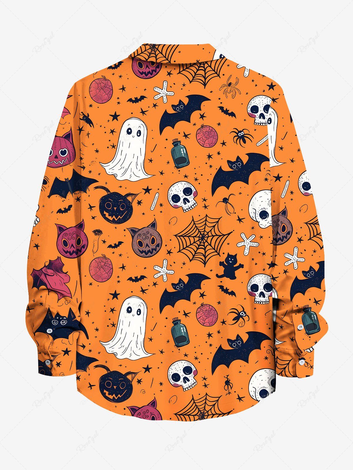 Halloween Pumpkin Skull Ghost Spider Web Print Shirts Dog and Owner Matching Outfits