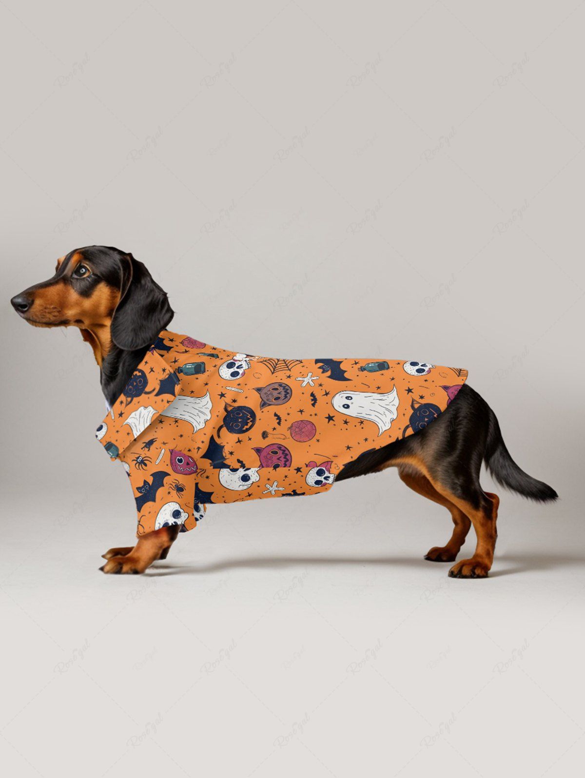 Halloween Pumpkin Skull Ghost Spider Web Print Shirts Dog and Owner Matching Outfits