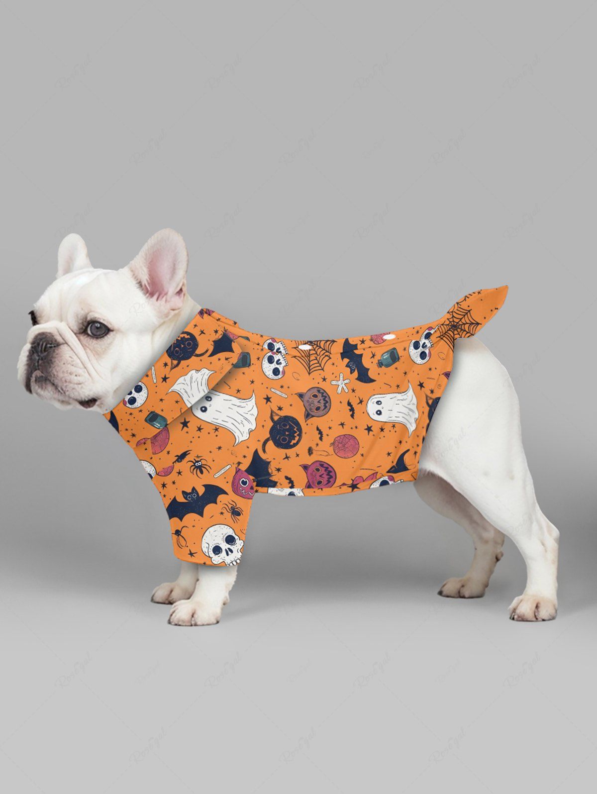 Halloween Pumpkin Skull Ghost Spider Web Print Shirts Dog and Owner Matching Outfits
