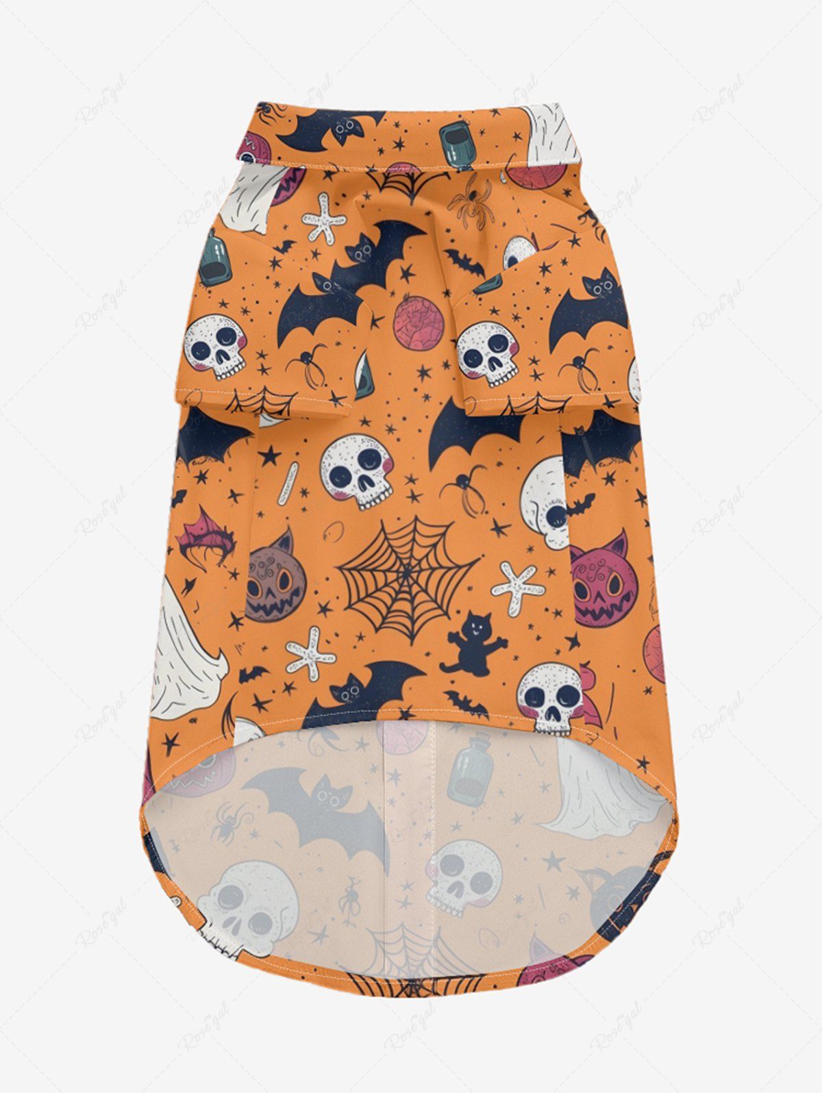 Halloween Pumpkin Skull Ghost Spider Web Print Shirts Dog and Owner Matching Outfits