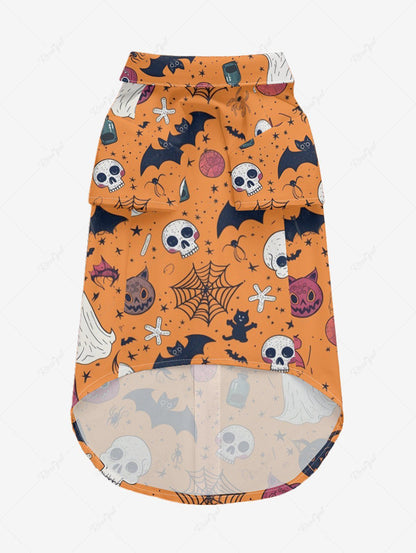 Halloween Pumpkin Skull Ghost Spider Web Print Shirts Dog and Owner Matching Outfits