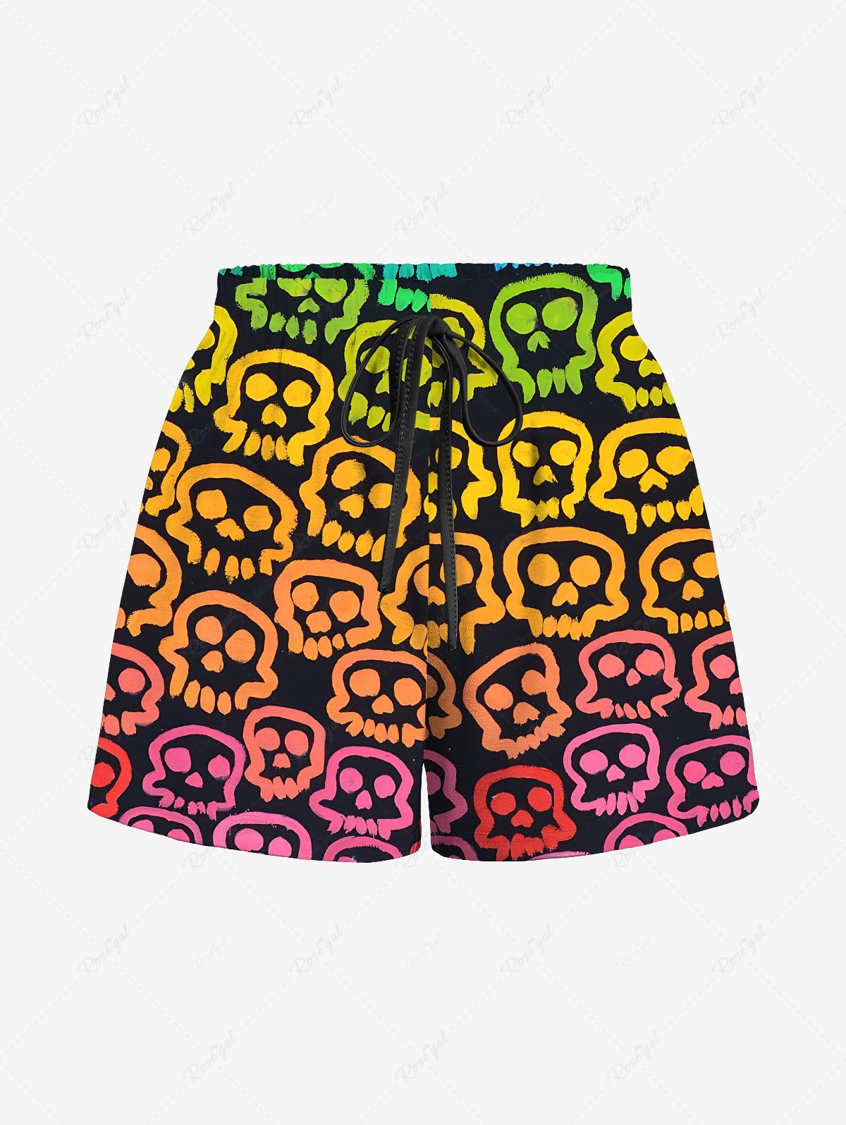 Colorful Ombre Skull Printed Halloween Pajama Dog And Owner Matching Outfits