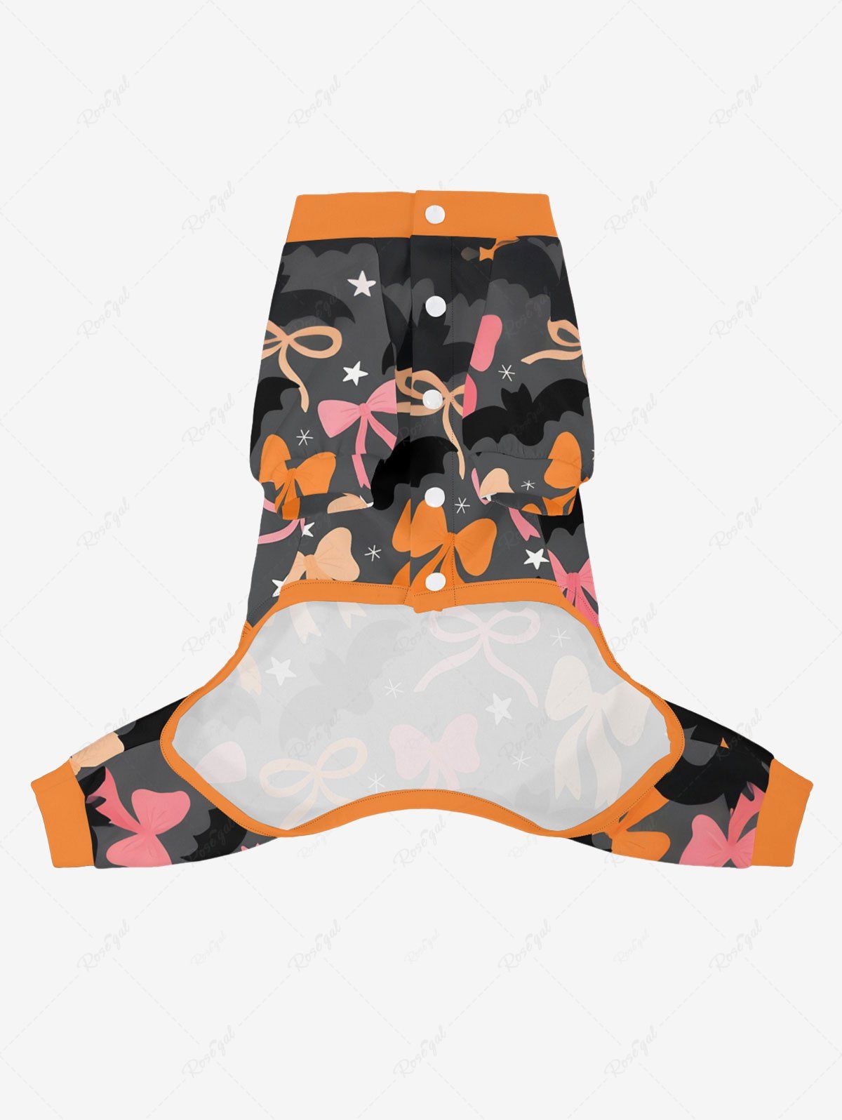 Bowknot Bat Stars Printed Halloween Pajama Dog And Owner Matching Outfits