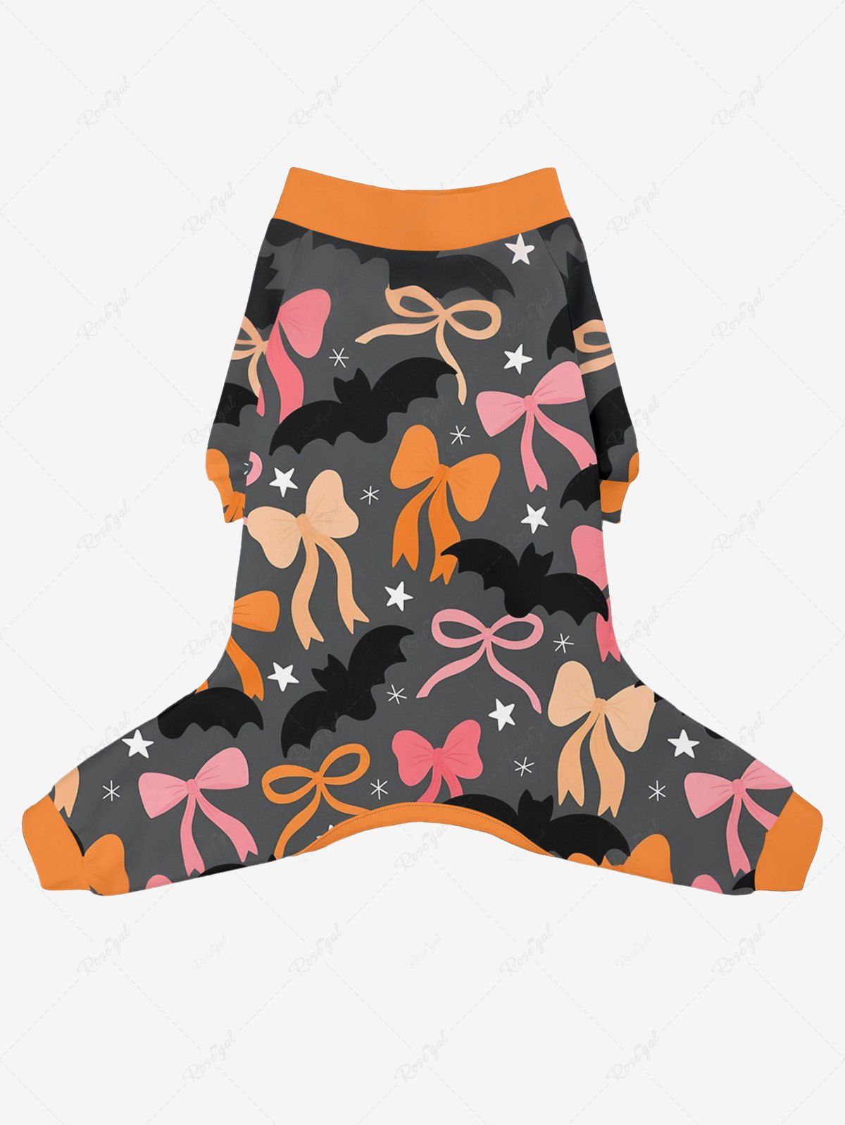 Bowknot Bat Stars Printed Halloween Pajama Dog And Owner Matching Outfits