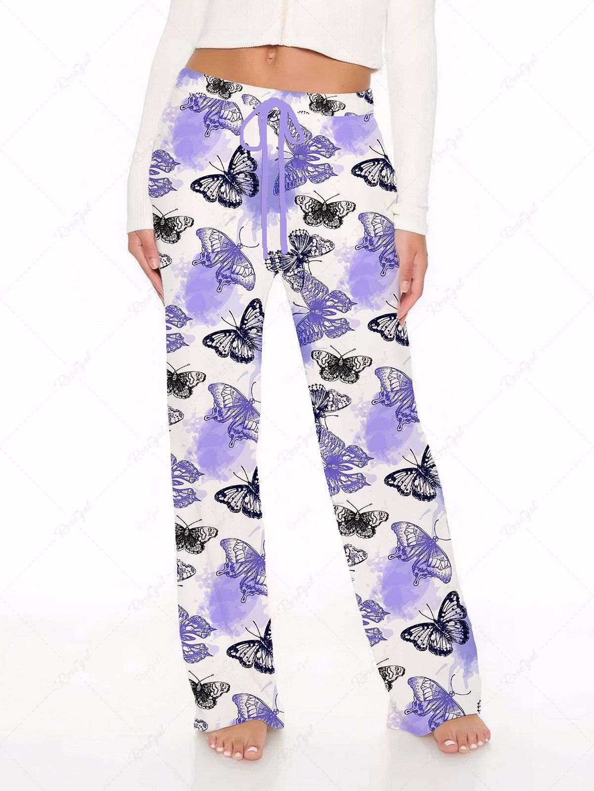 Ombre Butterfly Printed Pajama Pants Dog And Owner Matching Outfits