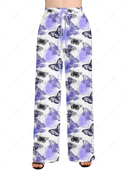 Ombre Butterfly Printed Pajama Pants Dog And Owner Matching Outfits
