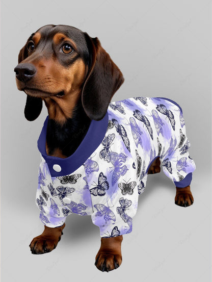 Ombre Butterfly Printed Pajama Pants Dog And Owner Matching Outfits
