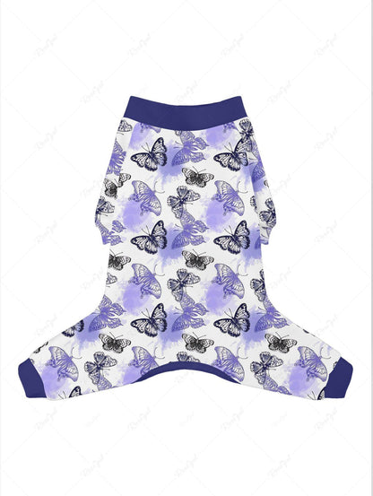 Ombre Butterfly Printed Pajama Pants Dog And Owner Matching Outfits