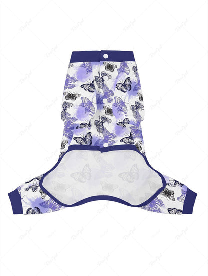 Ombre Butterfly Printed Pajama Pants Dog And Owner Matching Outfits
