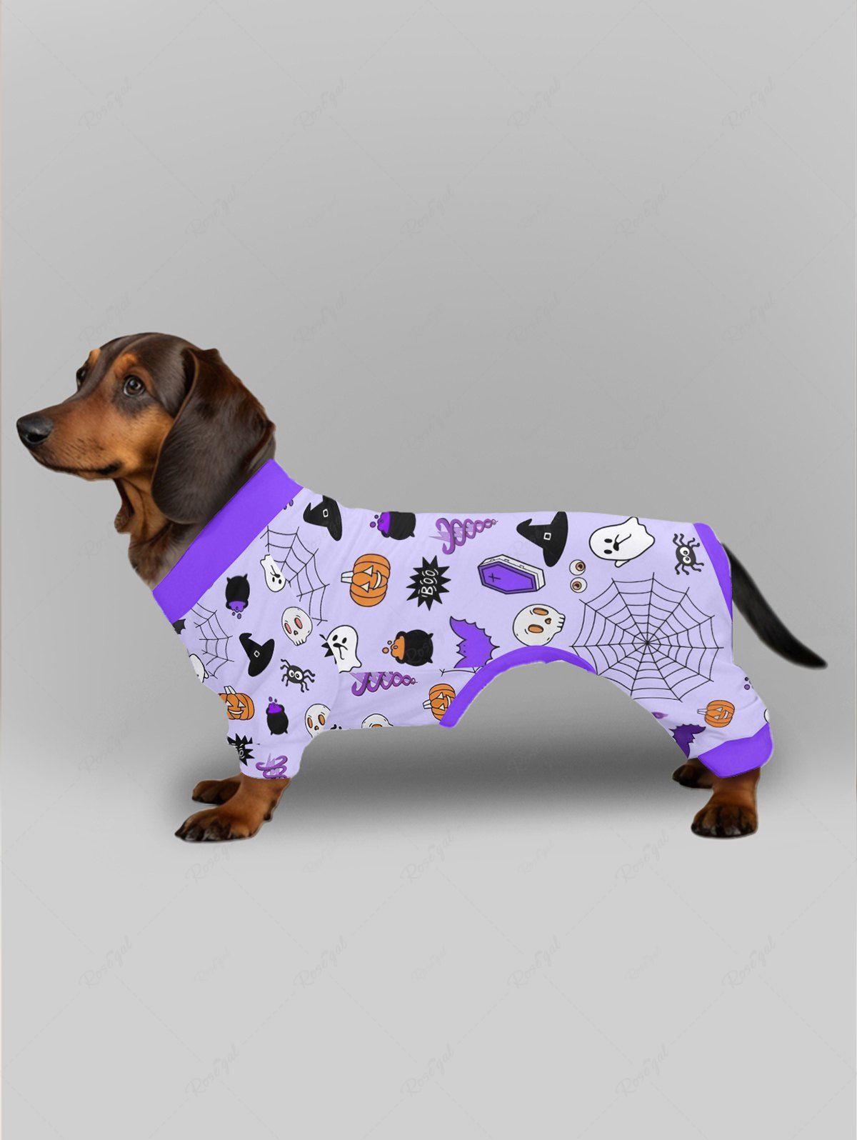 Halloween Pumpkin Ghost Spider Web Skulls Eyes Print Pajama and Wide Leg Pants Dog and Owner Matching Outfits