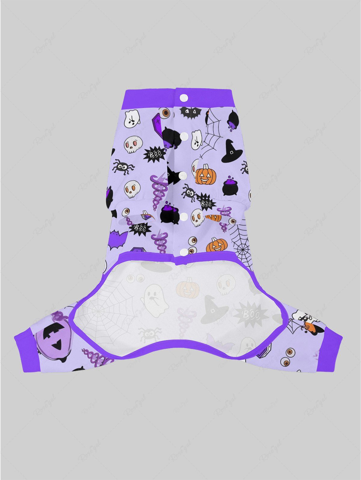 Halloween Pumpkin Ghost Spider Web Skulls Eyes Print Pajama and Wide Leg Pants Dog and Owner Matching Outfits