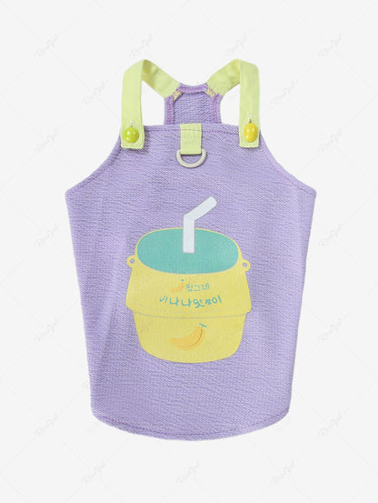 Pet's Banana Juice Print Tank Top