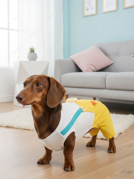 Pet's Cute Chicken Pattern Buttons Romper