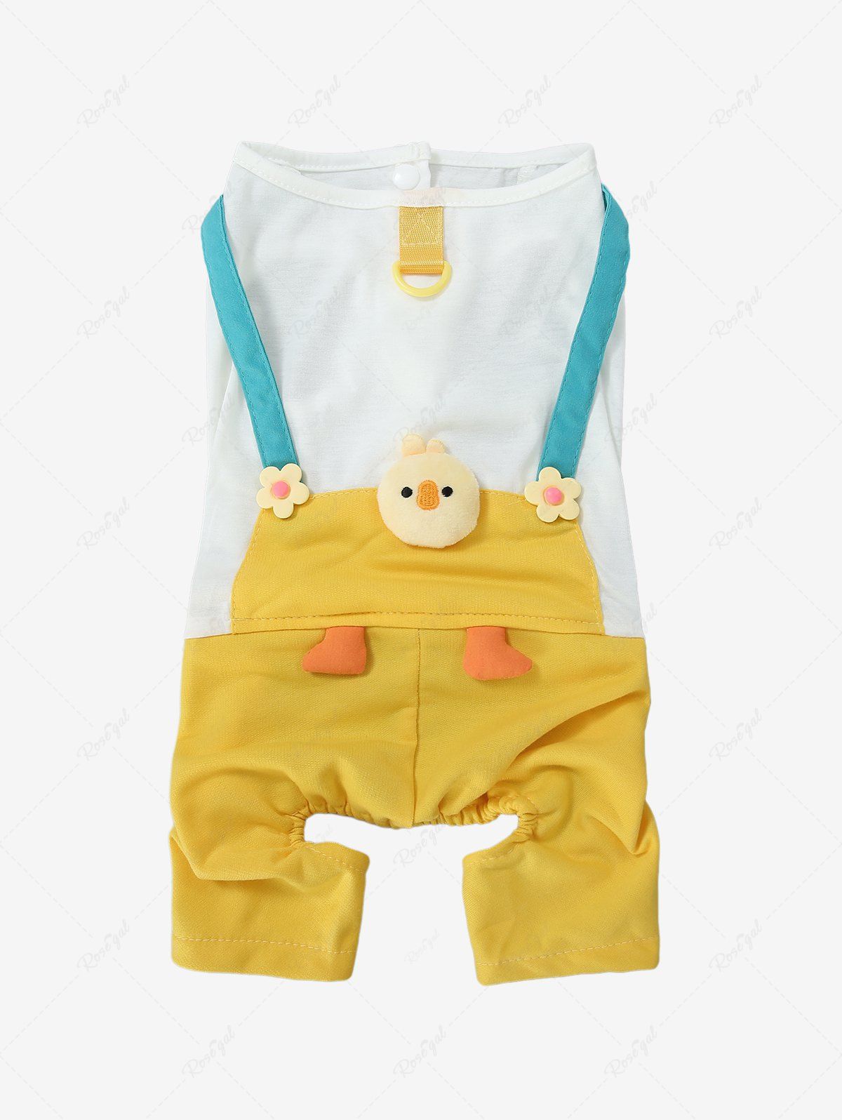 Pet's Cute Chicken Pattern Buttons Romper