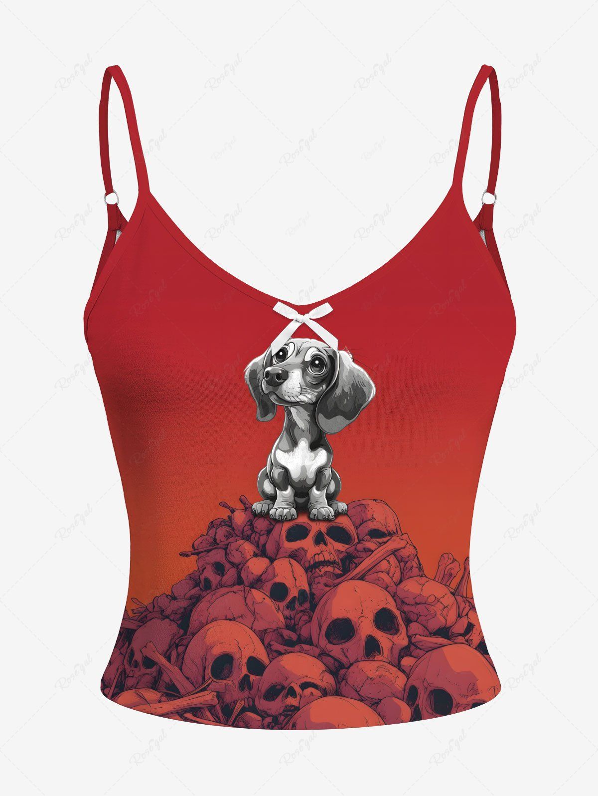 Skull Puppy Dip Dye Ombre Printed T-shirt Pajama Set Dog And Owner Matching Outfits