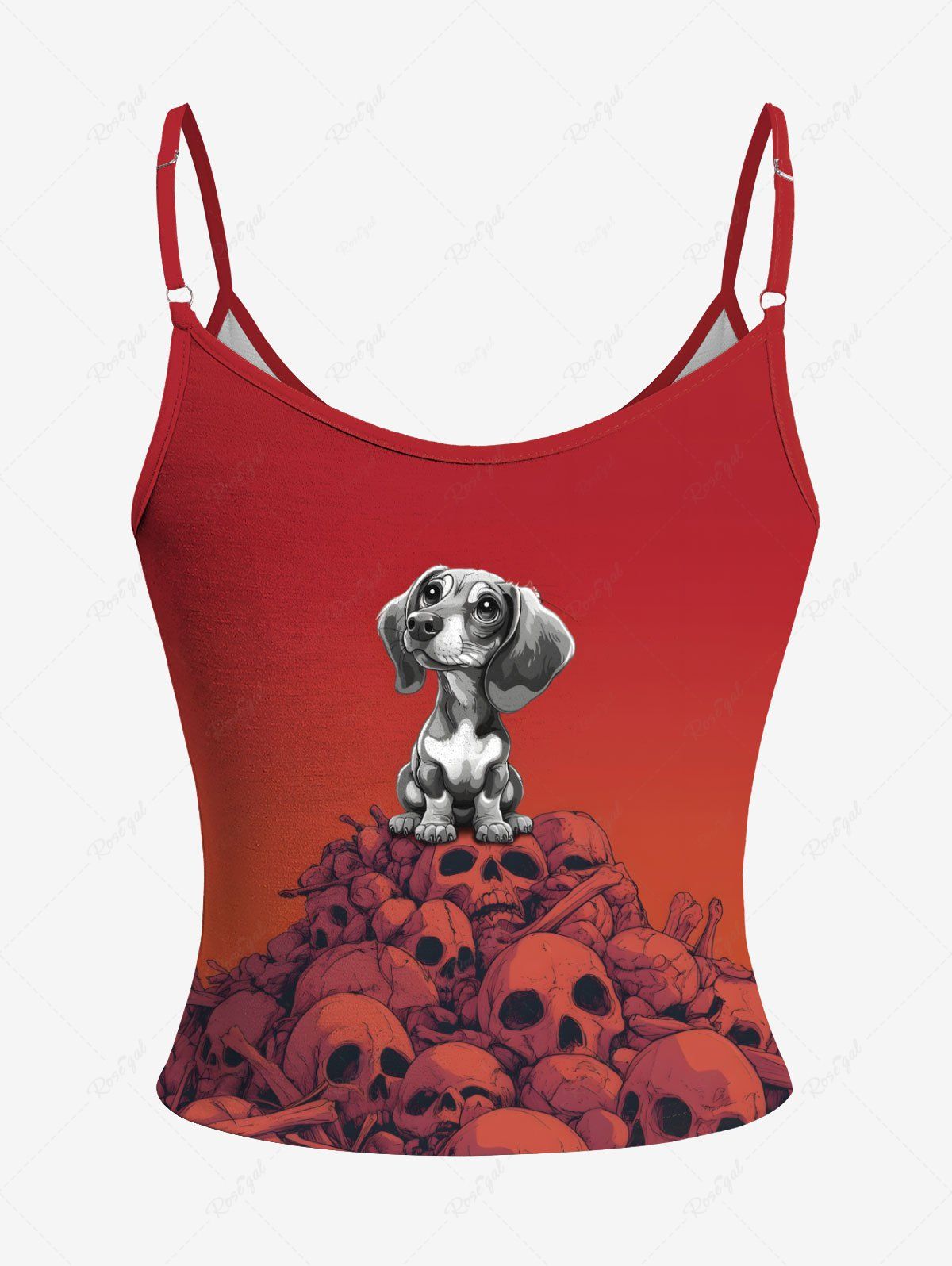 Skull Puppy Dip Dye Ombre Printed T-shirt Pajama Set Dog And Owner Matching Outfits