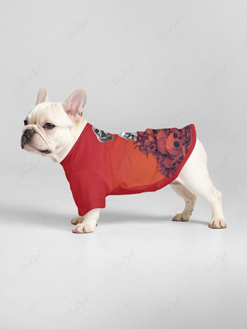 Skull Puppy Dip Dye Ombre Printed T-shirt Pajama Set Dog And Owner Matching Outfits