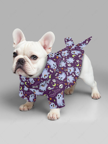 Skull Ghost Bat Moon Flower Printed Halloween Shirt Dog And Owner Matching Outfits