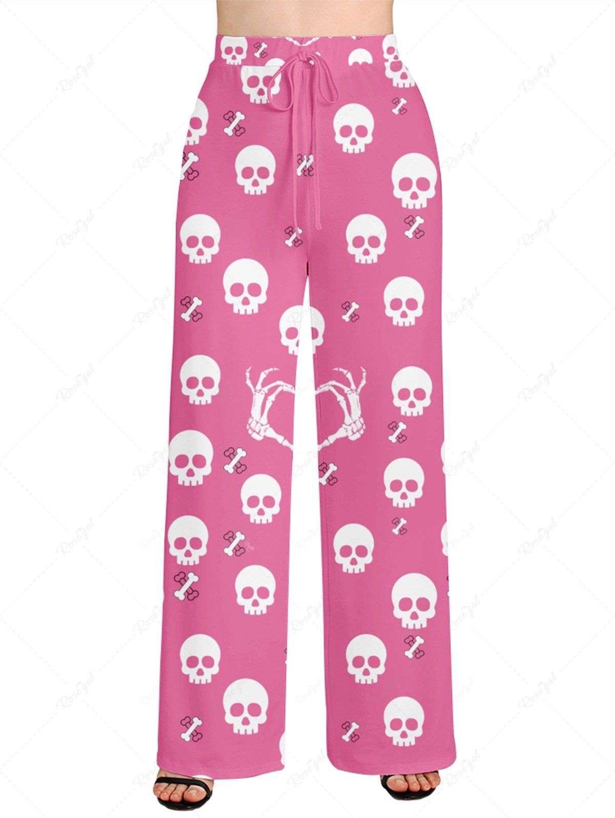 Skulls Skeleton Claw Bone Printed Pajama and Wide Leg Pants Dog and Owner Matching Outfits