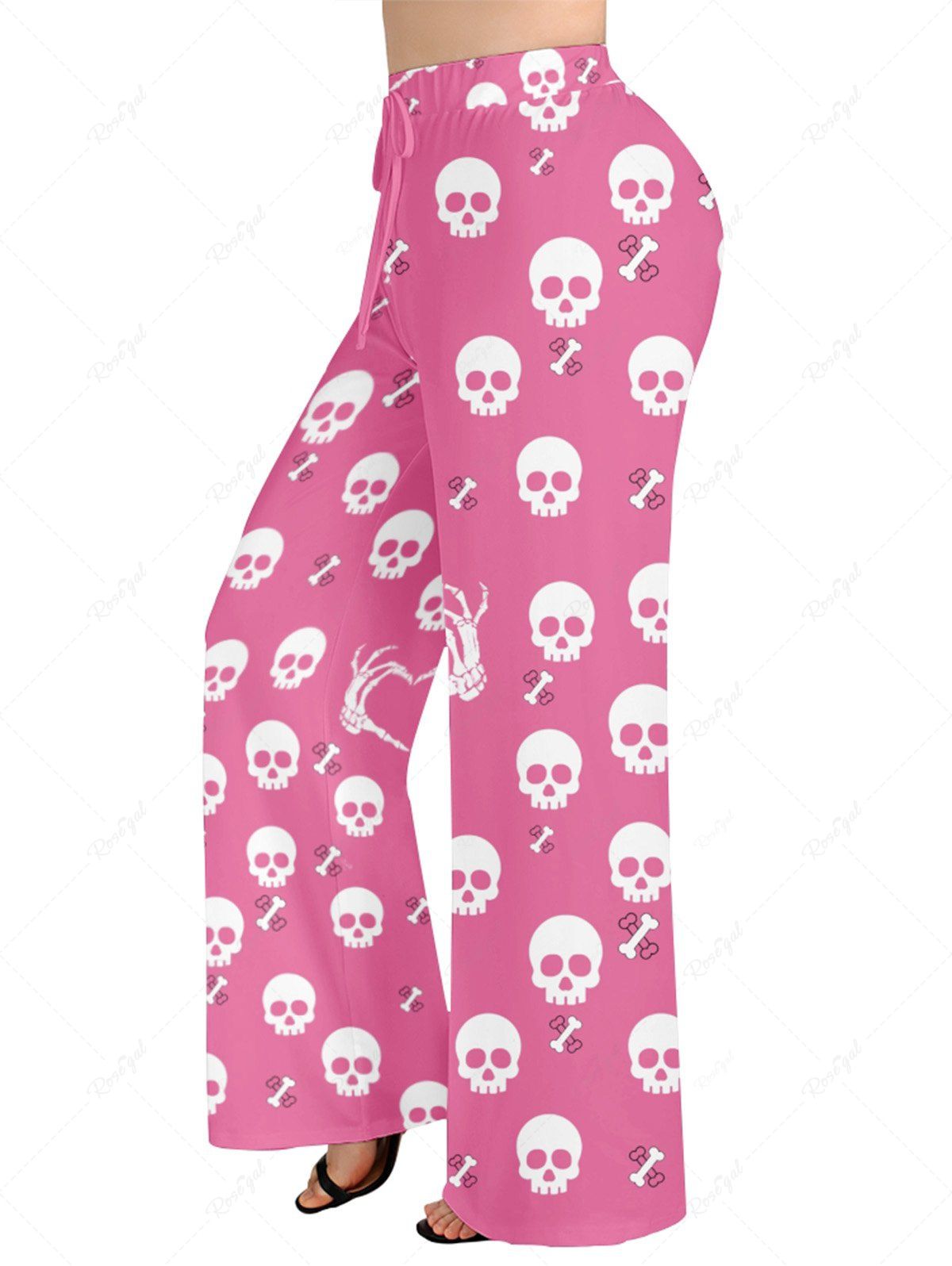 Skulls Skeleton Claw Bone Printed Pajama and Wide Leg Pants Dog and Owner Matching Outfits