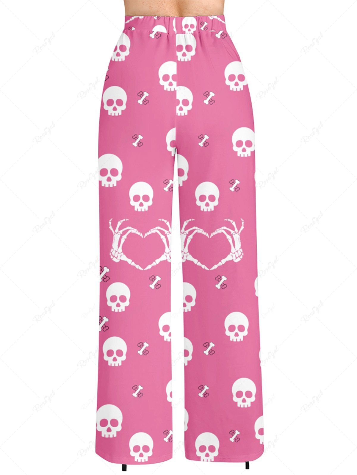 Skulls Skeleton Claw Bone Printed Pajama and Wide Leg Pants Dog and Owner Matching Outfits
